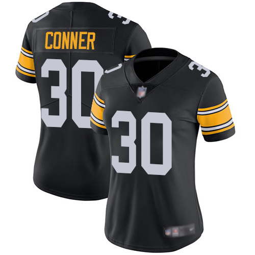 Women Pittsburgh Steelers Football #30 Limited Black James Conner Alternate Vapor Untouchable Nike NFL Jersey